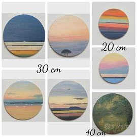 Quadro Tondo Mare Originale  Acrilico su Tela