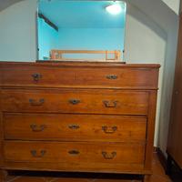 Cassettiera con specchio antica