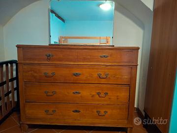 Cassettiera con specchio antica