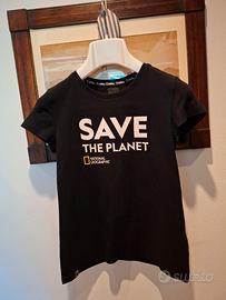 tshirt donna nera cotone National geographic tg S