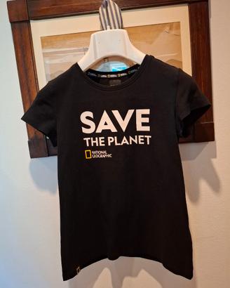tshirt donna nera cotone National geographic tg S