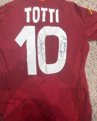 Maglia Totti Roma originale autografata a mano