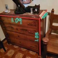 cassettiera in ciliegio e marmo