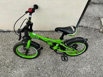 MTB bambino verde 14 e due rosse da 20