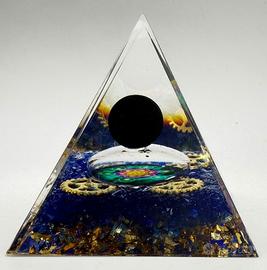 Piramide Orgonite Tormalina Nera Quarzo Blu