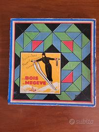 Antico gioco francese mosaico in legno anni 50