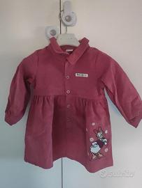 Vestitino di velluto fuxia a costine Daisy Duck