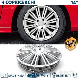 4 Copricerchi per FIAT 14 Pollici CoppetteSilver