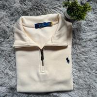 Maglione uomo Polo Ralph Lauren crema mezza zip L