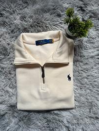 Maglione uomo Polo Ralph Lauren crema mezza zip L