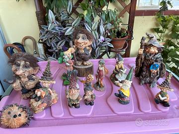 otto 12 statuine fantasy – gnomi, troll, folletti