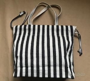 Borsa shopper G. Chiarini tessuto a righe nuova