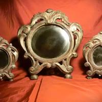 TRITTICO DI CARTAGLORIA SETTECENTESCHI CON SPECCHI