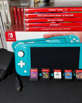 🔥Nintendo Switch Lite Turchese + 5 Giochi fisici🔥