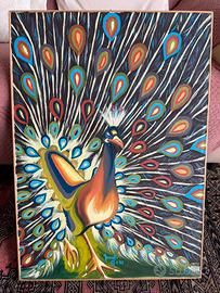 Quadro Pavone Firmato