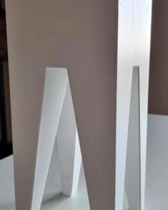 Trespolo in legno  laccato bianco