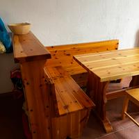 Panca angolare in legno massello