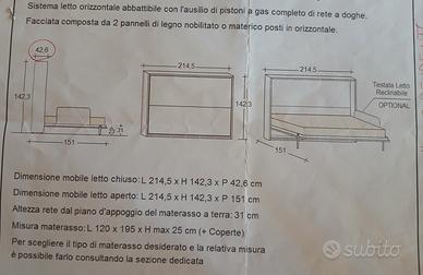 LETTO A SCOMPARSA 1 PIAZZA E MEZZA