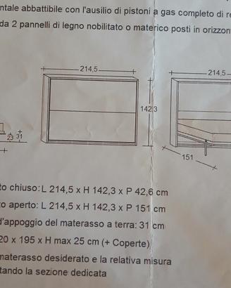 LETTO A SCOMPARSA 1 PIAZZA E MEZZA