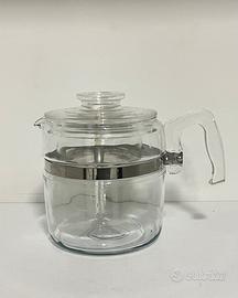 Set caffettiera teiera filtro vintage Pyrex vetro