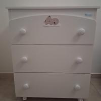 Cassettiera bianca bambino