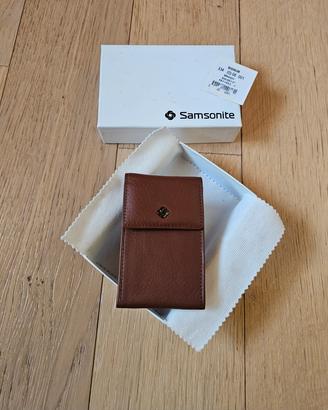 Portafoglio portachiavi Samsonite pelle (Nuovo) 