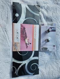 Mensola vetro decorato con supporti a scomparsa