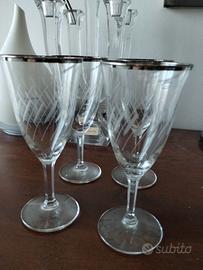 Vintage 4 calici flute in vetro