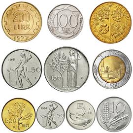 LIRA LIRE 1 2 5 10 20 50 100 200 500 1000 SCEGLI