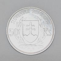 50 CORONE ARGENTO SLOVACCHIA 5^ANN.REPUBBLICA 1944
