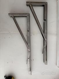 Coppia di porta mensole in acciaio