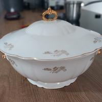 Zuppiera Vintage decorata in oro zecchino