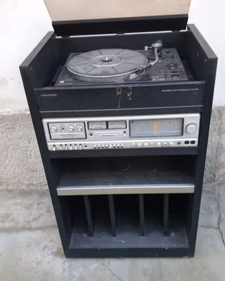 stereo grundig da salotto con carrello