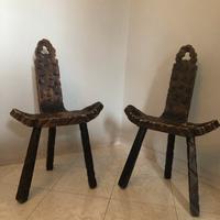 Coppia sedie da parto africane