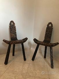 Coppia sedie da parto africane