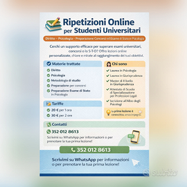 LEZIONI PRIVATE in DIRITTO per ESAMI e CONCORSI