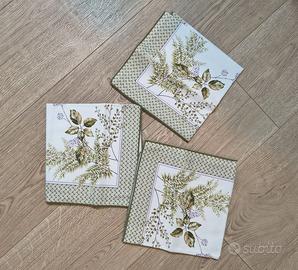 Set di tre tovagliette da cucina in puro cotone di
