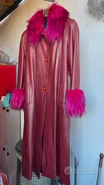 CAPOTTO DONNA IN PELLE COLORE BORDO