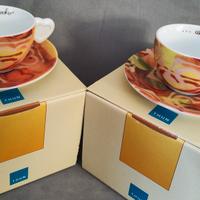 Coppia di tazze THUN di porcellana cappuccino/the