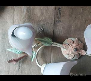 lampadario metallo e vetro