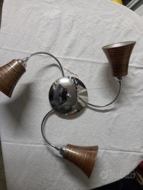 plafoniera metallo cromato e vetro