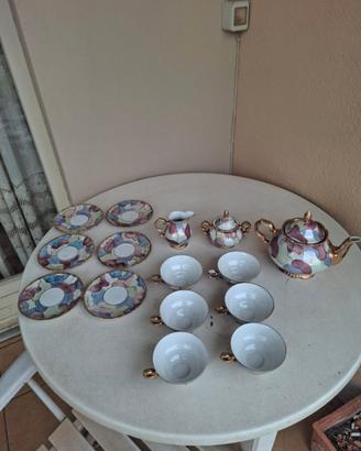 Set da tè vintage in porcellana, Wuzy, XX secolo