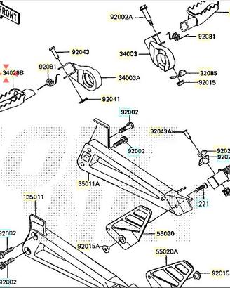 Pedana ant Kawasaki Sx KLR 600 340281107