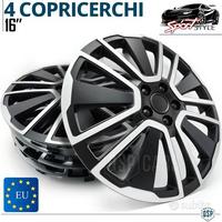 4 Copricerchi Auto 16'' Coppette Silver e Nere