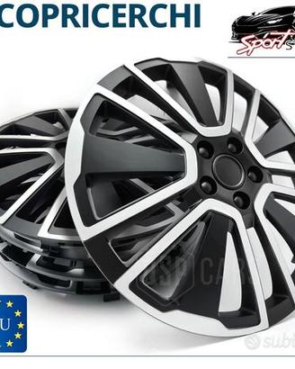 4 Copricerchi Auto 16'' Coppette Silver e Nere