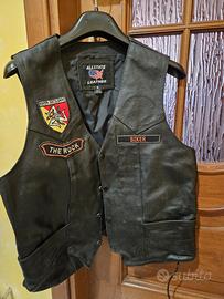 gilet in pelle da biker