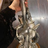 Lampada argento scultura