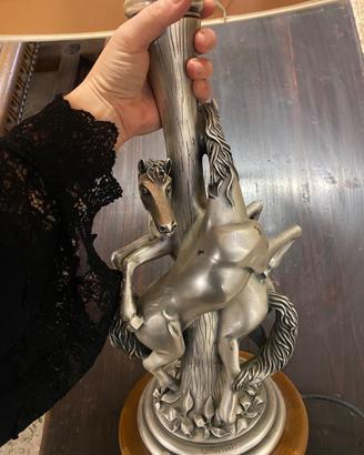 Lampada argento scultura