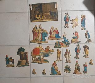 Presepe vintage in carta e legno