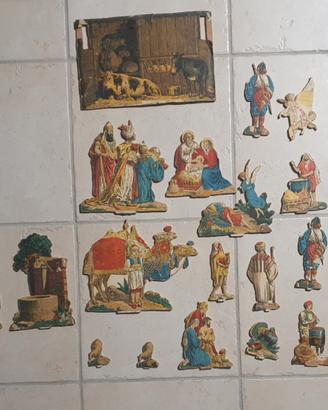 Presepe vintage in carta e legno